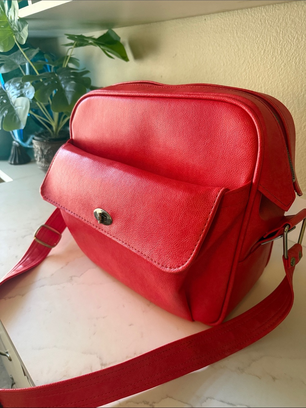 Vintage Samsonite Silouette Travel Bad Red - Picture 2 of 13